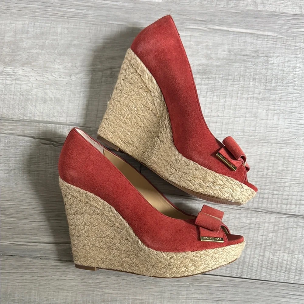 Michael Kors Cinnamon Wedge Peep Toe Shoes - Picture 1 of 12